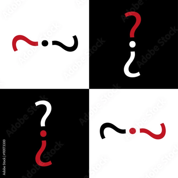 Fototapeta Question mark set