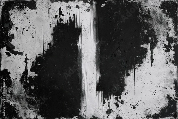 Fototapeta Moody Worn-Out Black and White Canvas with Grunge Surface