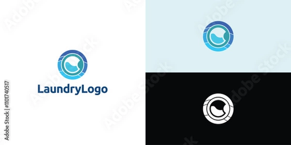 Obraz Laundry logo design. Washing machine icon for laundry service business logo template.