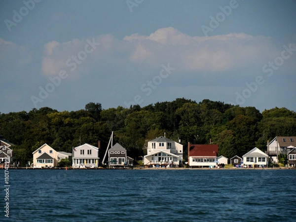 Obraz greenport long island new york panorama from boat while sailing