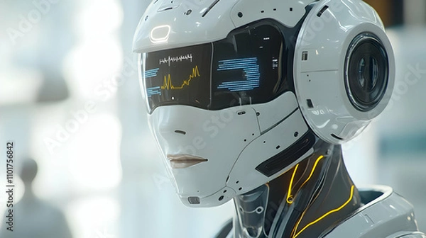Fototapeta Soft Abstract Telemedicine AI Chatbots Interacting with Patients on Digital Devices