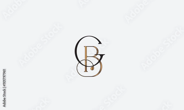 Obraz GB, BG, B, G Abstract Letters Logo Monogram	