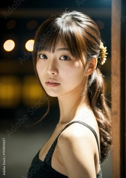 Fototapeta アルゴリズムの彩 -Algorithm Irodori- 「AIが描く美の世界：未来の日本人美女たち」