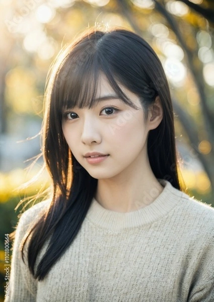 Fototapeta アルゴリズムの彩 -Algorithm Irodori- 「AIが描く美の世界：未来の日本人美女たち」