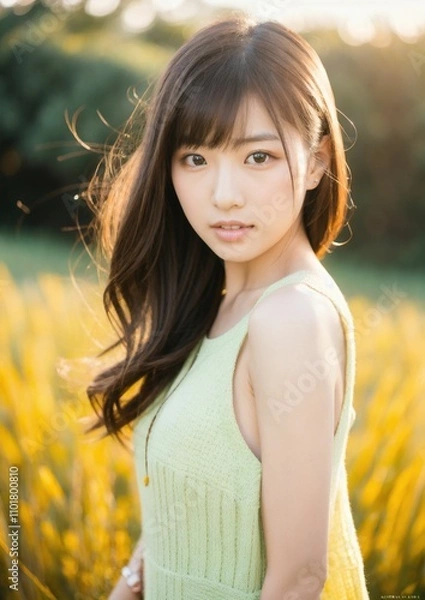 Fototapeta アルゴリズムの彩 -Algorithm Irodori- 「AIが描く美の世界：未来の日本人美女たち」