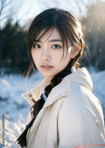 Fototapeta アルゴリズムの彩 -Algorithm Irodori- 「AIが描く美の世界：未来の日本人美女たち」