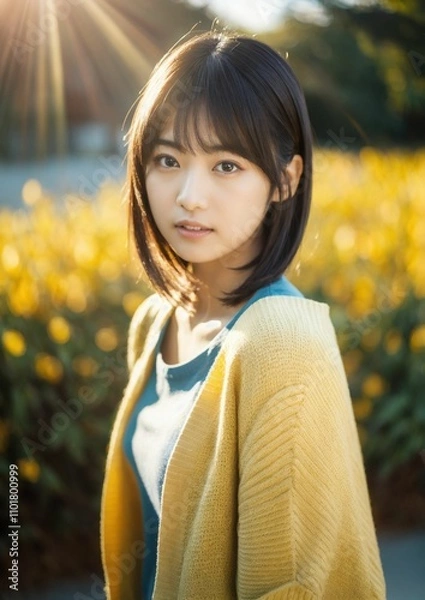 Fototapeta アルゴリズムの彩 -Algorithm Irodori- 「AIが描く美の世界：未来の日本人美女たち」