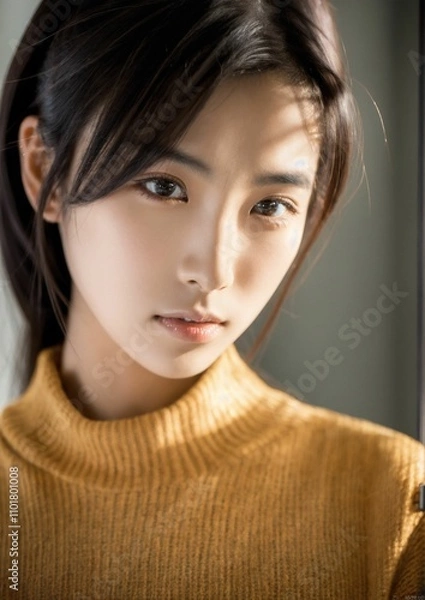 Fototapeta アルゴリズムの彩 -Algorithm Irodori- 「AIが描く美の世界：未来の日本人美女たち」