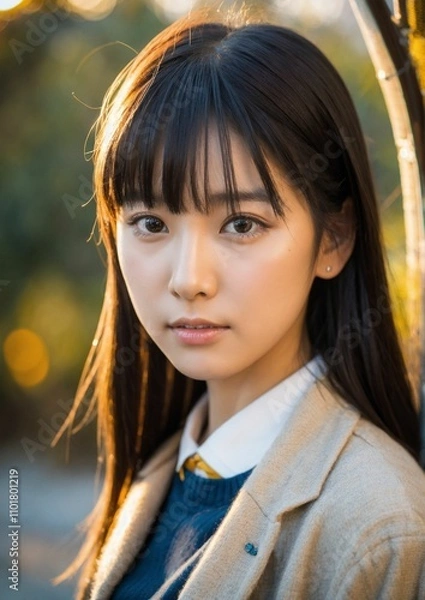 Fototapeta アルゴリズムの彩 -Algorithm Irodori- 「AIが描く美の世界：未来の日本人美女たち」