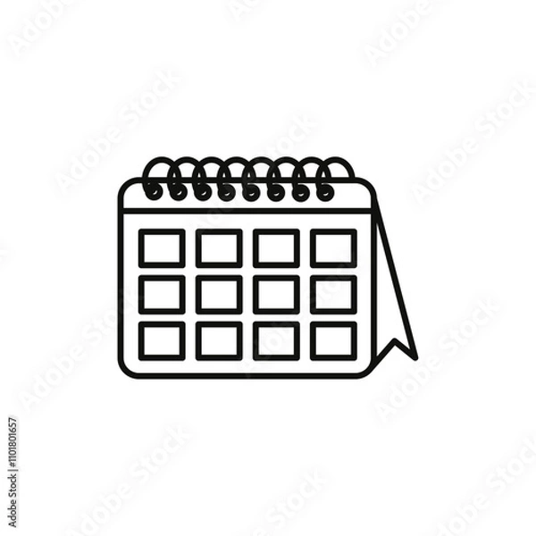 Fototapeta Table calendar icon flat line symbol set.