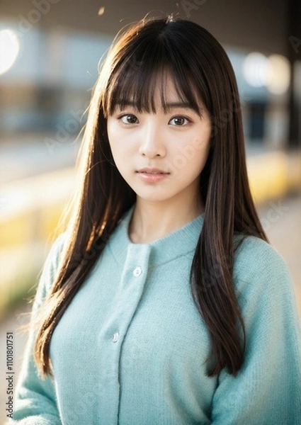 Fototapeta アルゴリズムの彩 -Algorithm Irodori- 「AIが描く美の世界：未来の日本人美女たち」