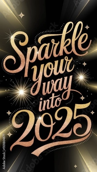 Fototapeta Sparkle your way into the new year with a vibrant and festive design for 2025 celebrations