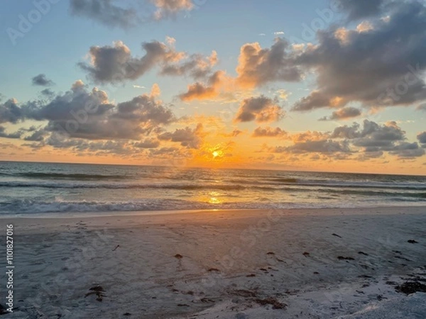 Fototapeta sunset over the beach