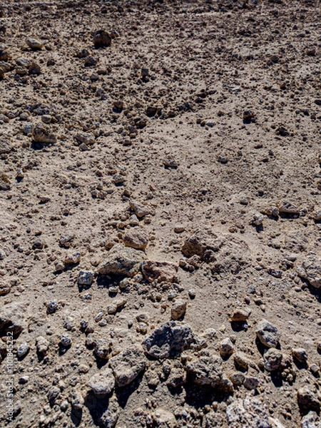 Obraz Background of stones on sand. Desert landscape. Alien view. Space surface. Day. Autumn. Egypt.