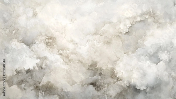 Fototapeta Clouds filling the sky with soft textures and muted tones during a tranquil day