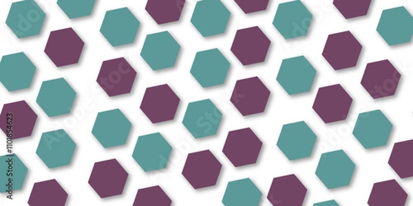 Fototapeta Abstract 3d colorful digital technology hexagon pattern shapes  technology abstract texture background. 