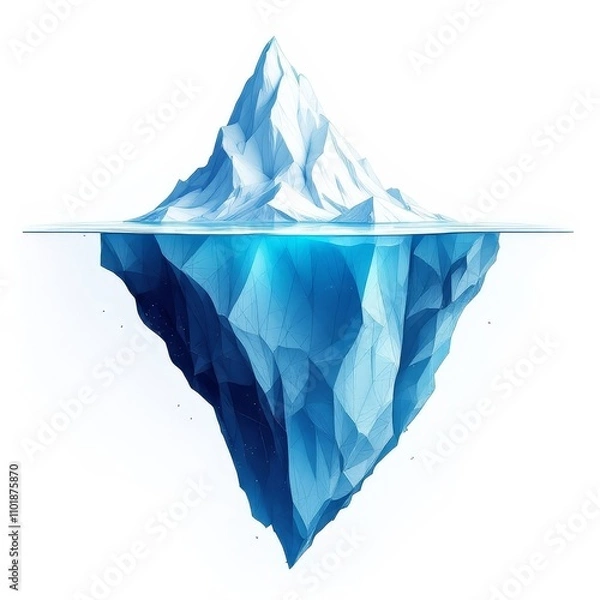 Fototapeta Surface issues, deeper problems:  Uncover the whole truth.  Iceberg insight, now.