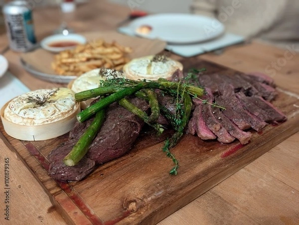 Fototapeta steak with camembert 