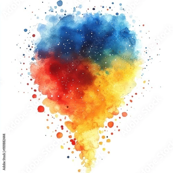 Fototapeta A vibrant watercolor splash depicting a mix of colors, evoking creativity and emotion.