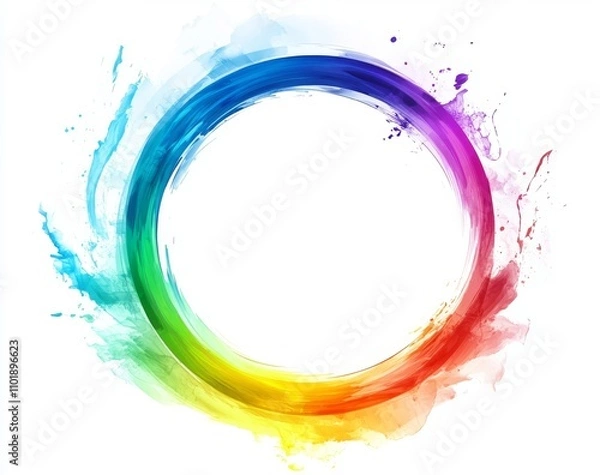 Obraz Colorful Circular Logo with Transparent Effect on White Background