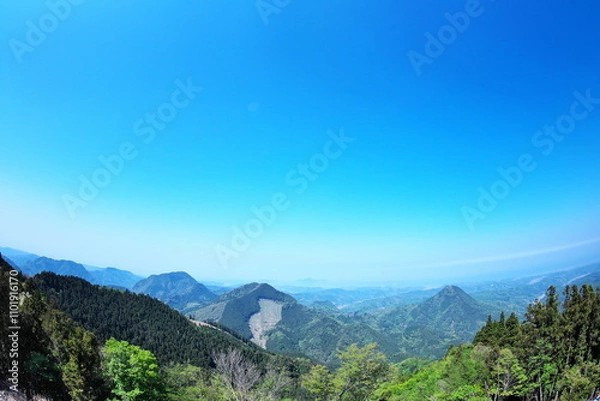 Fototapeta 大分県の国東市の安岐町にある両子山