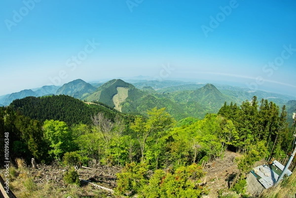 Fototapeta 大分県の国東市の安岐町にある両子山