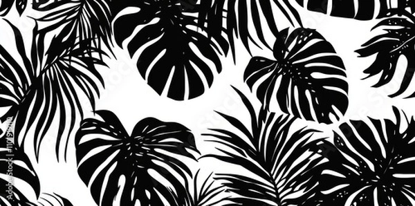 Fototapeta A sophisticated floral seamless pattern featuring tree branches, set against a modern and organic background.