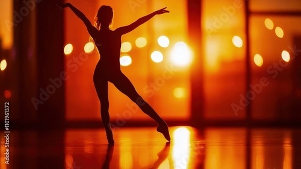 Obraz Dancer rehearsing routines over and over, achieving perfection through consistency.