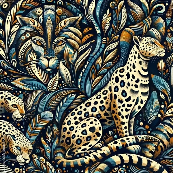 Fototapeta Abstract pattern inspired by animal camouflage Unique and eye ca