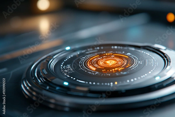 Fototapeta Quantum code breaking holographic interface advancements in technology futuristic environment dynamic viewpoint