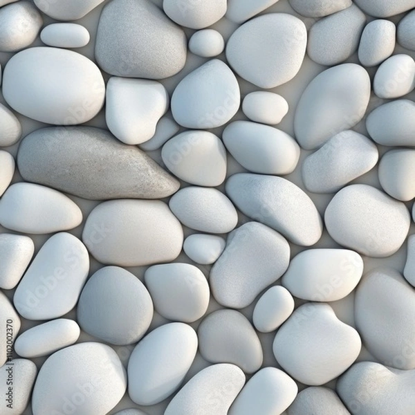 Fototapeta Elegant White and Gray Pebbles Pattern