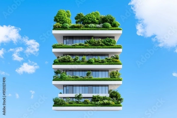 Fototapeta The Vertical Forest (Bosco Verticale) is an innovative green skyscraper designed by Boeri Studio, symbolizing a commitment to a sustainable economy.