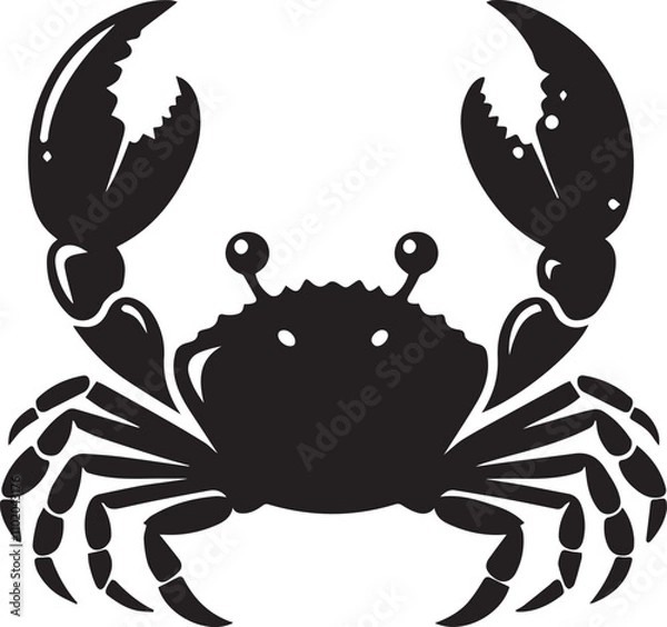 Fototapeta A silhouette of a crab with its claws raised in a cheerful gesture