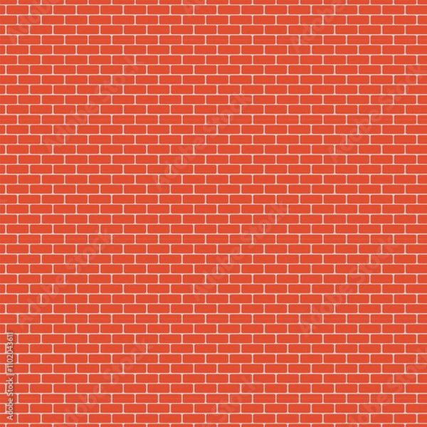 Obraz  the texture of the brick wall is red. Vector image