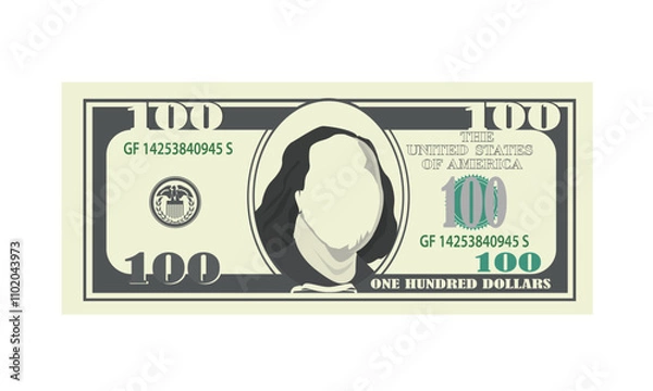 Obraz vector image of a hundred dollar bill on a white background