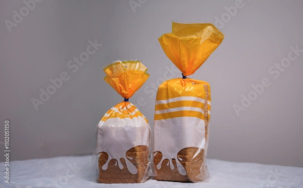 Fototapeta Bread Slices on plate, Bread Slices on table