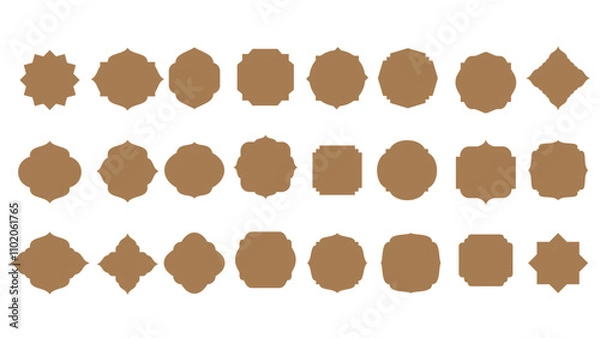 Obraz Blank Vector Label Shapes Vector. Set of islamic frames shapes badges. Elegant luxury frame design.