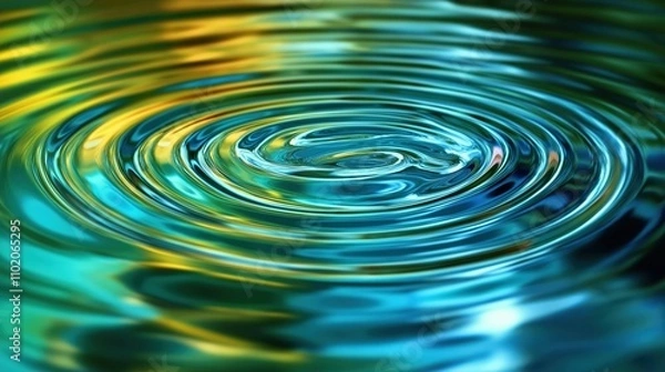 Obraz Vivid Liquid Ripples Create Mesmerizing Patterns on a Reflective Surface Under Soft Light
