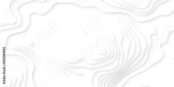 Fototapeta Abstract wavy line 3d paper cut white background. Abstract origami abstraction diamond creativity brochure cartography luxury white 3d papercut topography map texture background.