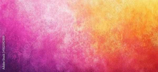 Fototapeta Pink, Purple, Orange, and Yellow Colorful Gradient Background with Grainy Texture for Banner or Poster Design
