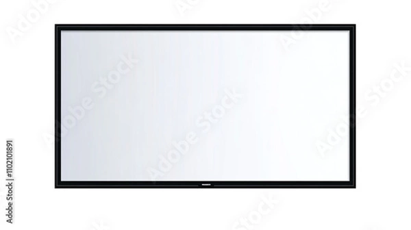 Fototapeta Realistic TV screen PNG. Modern stylish LED LCD panel. Large computer monitor display mockup. Blank TV template. PNG
