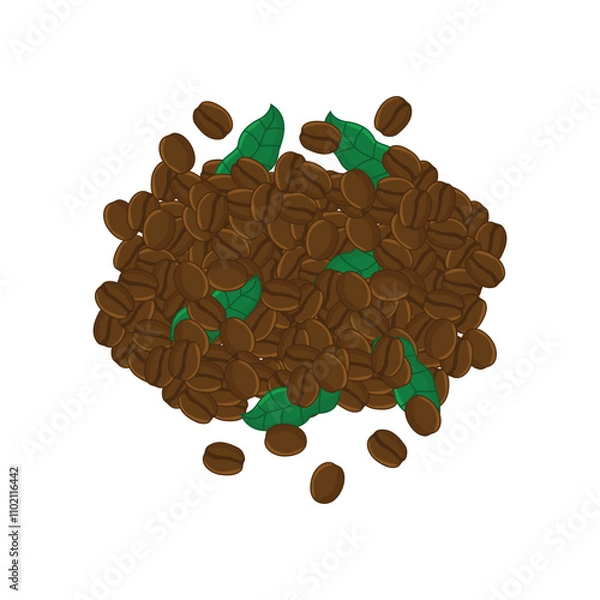 Obraz roasted coffee bean vector illustration