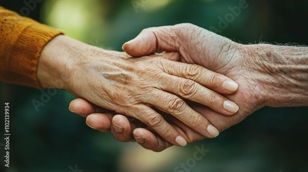 Fototapeta A volunteer helping an elderly person, showing empathy and community spirit