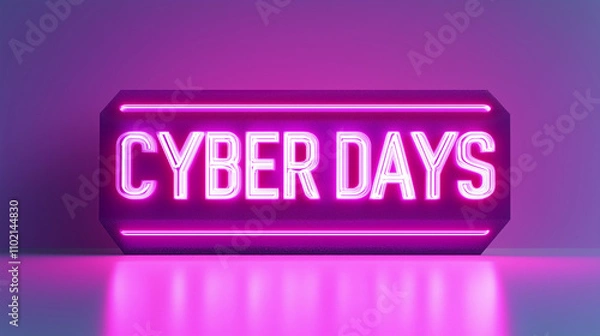 Fototapeta "Cyber Days" neon sign on gradient background, Vibrant and modern style, Perfect for digital sales or tech campaigns