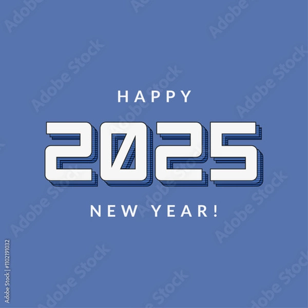 Fototapeta Happy new year 2025 wishes celebration background, Happy New Year 2025 text design., modern style design, concept illustration, banner, poster and background, Vector illustration.