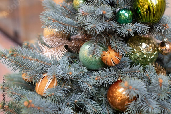 Obraz Christmas tree with decorations