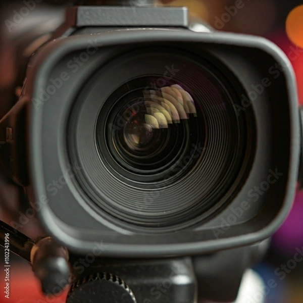Fototapeta Video camera on a tripod