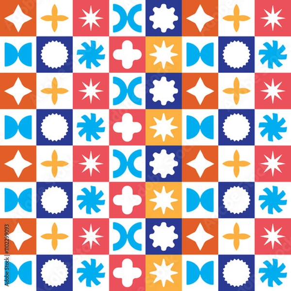 Fototapeta Colorful Geometric Blocks with Abstract Forms