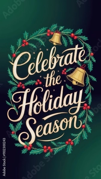 Fototapeta Celebrate the holiday season with festive decorations and joyful spirit for gatherings at home and community events
