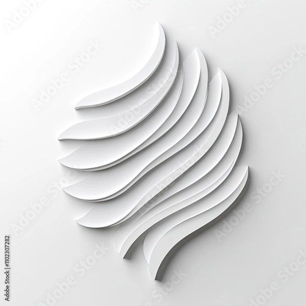 Fototapeta Abstract White Wave Pattern on Soft White Background Creating a Modern and Minimalist Aesthetic for Interior Design and Artistic Concepts